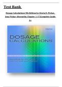 Test Bank Dosage Calculations 9th Edition by Gloria D&period; Pickar&comma; Amy Pickar-Abernethy Chapter 1-17 &vert;Complete Guide A&plus;