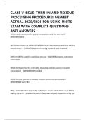 CLASS V ISSUE&comma; TURN-IN AND RESIDUE PROCESSING PROCEDURES NEWEST ACTUAL 2025&sol;2026 FOR USING UNITS EXAM WITH COMPLETE QUESTIONS AND ANSWERS