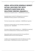 AERIAL APPLICATOR GENERALS NEWEST ACTUAL 2025&sol;2026 TEST WITH COMPLETE QUESTIONS WITH SOLUTIONS VERIFIED &sol;GRADED A&plus;
