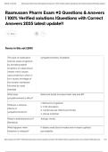 Rasmussen Pharm Exam &num;2 Questions & Answers &vert; 100&percnt; Verified solutions &vert;Questions with Correct Answers 2025 latest update&excl;&excl;