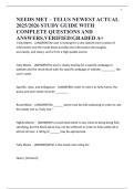 NEEDS MET &ndash; TELUS NEWEST ACTUAL 2025&sol;2026 STUDY GUIDE WITH COMPLETE QUESTIONS AND ANSWERS&period;VERIFIED&sol;GRADED A&plus;