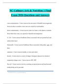 NC Culinary Arts & Nutrition 1 Final Exam 2026 Questions and Answers