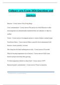 Culinary arts Exam 2026 Questions and Answers