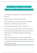Introduction to Culinary Arts Study Guide Exam 2026 Questions and Answers