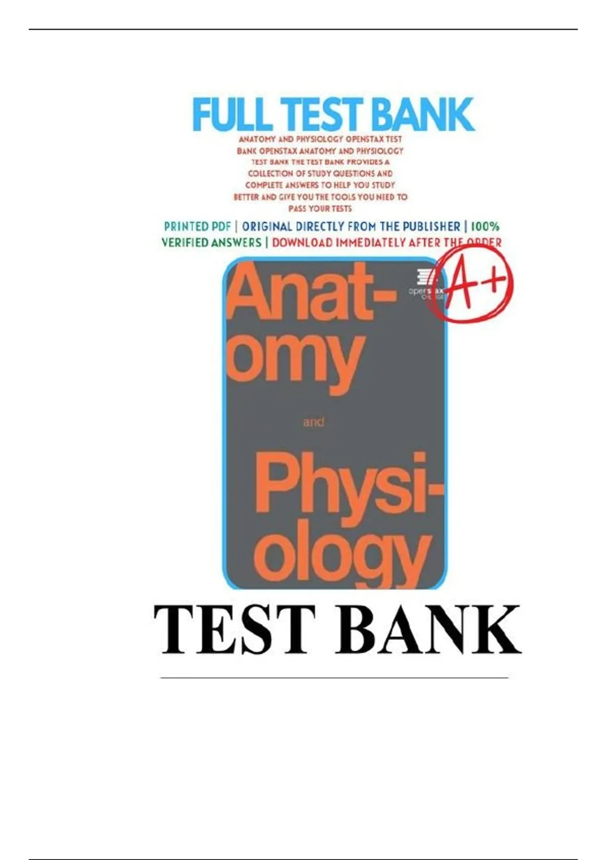 Test Bank For Anatomy and Physiology 2nd Edition by OpenStax, All 28 ...