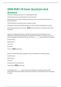 OBM PART &num;8 Exam Questions And  Answers  