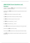 OBM PICNIC Exam Questions and  Answers  