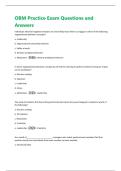 OBM Practice Exam Questions and  Answers 