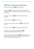 OBM Test 1 Questions and Answers  