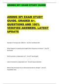 ARDMS SPI EXAM STUDY GUIDE  ARDMS SPI EXAM STUDY  GUIDE&period; GRADED A&plus;&period;  QUESTIONS AND 100&percnt;  VERIFIED ANSWERS&period; LATEST  UPDATE 