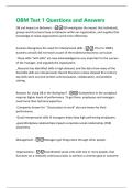 OBM Test 1 Questions and Answers  