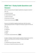 OBM Test 1 Study Guide Questions and  Answers  