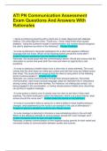 ATI PN Communication Assessment Exam Questions And Answers With Rationales