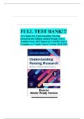 TEST BANK FOR Understanding Nursing Research - Binder Ready&colon; Building an Evidence-Based Practice 8th Edition by Susan K&period; Grove &comma; Jennifer R&period; Gray&period;ISBN&colon;978-0323829625 COMPLETE GUIDE ALL CHAPTERS COVERED 100&percnt; VERIFIED A&plus; GRADE ASSURED&excl;&excl;&excl;&excl;&excl; NEW LATEST UPDATE