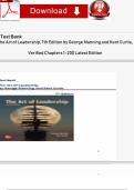 Test Bank for The Art of Leadership&comma; 7th Edition by George Manning and Kent Curtis&comma; Verified Chapters 1-20&vert;&vert; Latest Edition