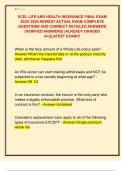 XCEL LIFE AND HEALTH INSURANCE FINAL EXAM  2025&sol; 2026 NEWEST ACTUAL EXAM COMPLETE  QUESTIONS AND CORRECT DETAILED ANSWERS  &lpar;VERIFIED ANSWERS&rpar; &vert;ALREADY GRADED  A&plus;&vert;&vert;LATEST EXAM&excl;&excl;&excl;