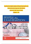 Test Bank – Seidel’s Guide to Physical Examination: An Interprofessional Approach, 10th Edition (Jane W. Ball, Joyce E. Dains) – Complete Chapter Questions and Answers
