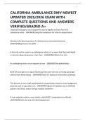 CALIFORNIA AMBULANCE DMV NEWEST UPDATED 2025&sol;2026 EXAM WITH COMPLETE QUESTIONS AND ANSWERS VERIFIED&sol;GRADED A&plus;
