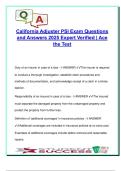 California Adjuster PSI Exam 2025 &vert; 50 Verified Q&As &vert; Claims&comma; Coverage&comma; Subrogation&comma; Business Interruption