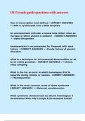 D115 study guide questions with answers