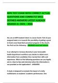 MPH TEST EXAM WITH CORRECT ACTUAL QUESTIONS AND CORRECTLY WELL DEFINED ANSWERS LATEST ALREADY GRADED A&plus; 2025 &ndash; 2026
