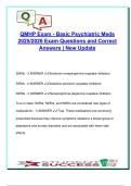 QMHP Psychiatric Medications Exam Prep 2025&sol;2026 &ndash; 45 Questions with Answers &ndash; Antidepressants&comma; Antipsychotics&comma; Benzodiazepines