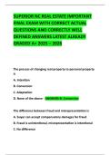SUPERIOR NC REAL ESTATE IMPORTANT FINAL EXAM WITH CORRECT ACTUAL QUESTIONS AND CORRECTLY WELL DEFINED ANSWERS LATEST ALREADY GRADED A&plus; 2025 &ndash; 2026