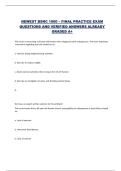 NEWEST BSNC 1000 &ndash; FINAL PRACTICE EXAM QUESTIONS AND VERIFIED ANSWERS ALREADY GRADED A&plus; 