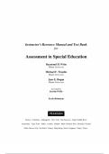 INSTRUCTOR&rsquo;S RESOURCE MANUAL & TEST BANK &lpar;COMBINED&rpar; &mdash; Assessment in Special Education&comma; 1st Edition &mdash; Raymond H&period; Witte&comma; Michael F&period; Woodin&comma; Jane E&period; Bogan &mdash; ISBN 9780132108195