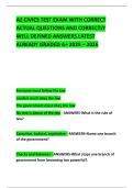 AZ CIVICS TEST EXAM WITH CORRECT ACTUAL QUESTIONS AND CORRECTLY WELL DEFINED ANSWERS LATEST ALREADY GRADED A&plus; 2025 &ndash; 2026