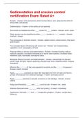 Sedimentation and erosion control certification Exam Rated A&plus;