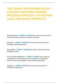 TEST BANK FOR PHARMACOLOGY&colon; A PATIENT-CENTERED NURSING PROCESS APPROACH 11TH EDITION LEGAL AND BASIC PRINCIPLES