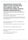 ENDOCRINOLOGY BOARDS ABIM NEWEST ACTUAL 2025&sol;2026 EXAM WITH COMPLETE LATEST 180 QUESTIONS AND CORRECT DETAILED ANSWERS VERIFIED&sol;GRADED A&plus;