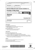 2025 Pearson Edexcel Level 1&sol;Level 2 GCSE &period; 1BI0&sol;1F Biology PAPER 1 Foundation Tier 2025 Pearson Edexcel Level 1&sol;Level 2 GCSE &period; 1BI0&sol;1F Biology PAPER 1 Foundation Tier
