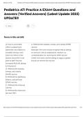 Pediatrics ATI Practice A EXAM Questions and Answers &lpar;Verified Answers&rpar; &lpar;Latest Update 2025&rpar; UPDATE&excl;&excl;