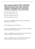 Bicsi installer EXAM LATEST UPDATED VERSION QUESTIONS AND VERIFIED CORRECT ANSWERS JUST RELEASED