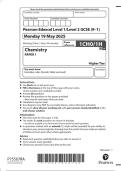 2025 Pearson Edexcel Level 1&sol;Level 2 GCSE&period; 1CH0&sol;1H Chemistry PAPER 1 Higher Tier 2025 Pearson Edexcel Level 1&sol;Level 2 GCSE&period; 1CH0&sol;1H Chemistry PAPER 1 Higher Tier
