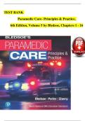 TEST BANK   Paramedic Care- Principles & Practice&comma;   6th Edition&comma; Volume 5 by Bledsoe&comma; Chapters 1 - 16 