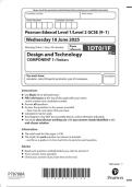 2025 Pearson Edexcel Level 1&sol;Level 2 GCSE &lpar;9&ndash;1&rpar; Design and Technology COMPONENT 1&colon; Timbers 1DT0&sol;1F 2025 Pearson Edexcel Level 1&sol;Level 2 GCSE &lpar;9&ndash;1&rpar; Design and Technology COMPONENT 1&colon; Timbers 1DT0&sol;1F