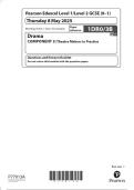 2025 Pearson Edexcel Level 1&sol;Level 2 GCSE &lpar;9&ndash;1&rpar; Drama COMPONENT 3&colon; Theatre Makers in Practice 1DR0&sol;3B 2025 Pearson Edexcel Level 1&sol;Level 2 GCSE &lpar;9&ndash;1&rpar; Drama COMPONENT 3&colon; Theatre Makers in Practice 1DR0&sol;3B
