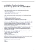AONN Certification Modules&period; Community Outreach and Prevention Questions and Answers 100&percnt; Solved