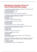 Refrigeration Excellence Exam A&plus; Pass Verified 2025 New Update
