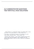 ALF ADMINISTRATOR QUESTIONS TEST WITH FULL PACK SOLUTIONS