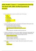 Adult Health 2 Exam II &vert; Comprehensive Nursing Test Bank with 100&percnt; Verified Questions & Answers
