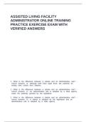 ASSISTED LIVING FACILITY ADMINISTRATOR ONLINE TRAINING PRACTICE EXERCISE