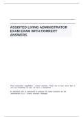 ASSISTED LIVING ADMINISTRATOR EXAM EXAM WITH CORRECT ANSWERS