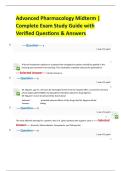 Advanced Pharmacology Midterm &vert; Complete Exam Study Guide with Verified Questions & Answers