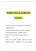 MARYVILLE NURS 623 EXAM 3 QUESTIONS AND ANSWERS WITH COMPLETE SOLVED SOLUTIONS