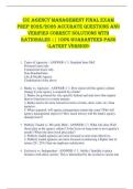 CIC Agency Management Final Exam  Prep 2025&sol;2026 ACCURATE QUESTIONS AND  VERIFIED CORRECT SOLUTIONS WITH  RATIONALES &vert;&vert; 100&percnt; GUARANTEED PASS  <LATEST VERSION> 