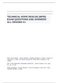 TECHNICAL ROPE RESCUE &lpar;MFRI&rpar; EXAM QUESTIONS AND ANSWERS ALL GRADED A&plus;